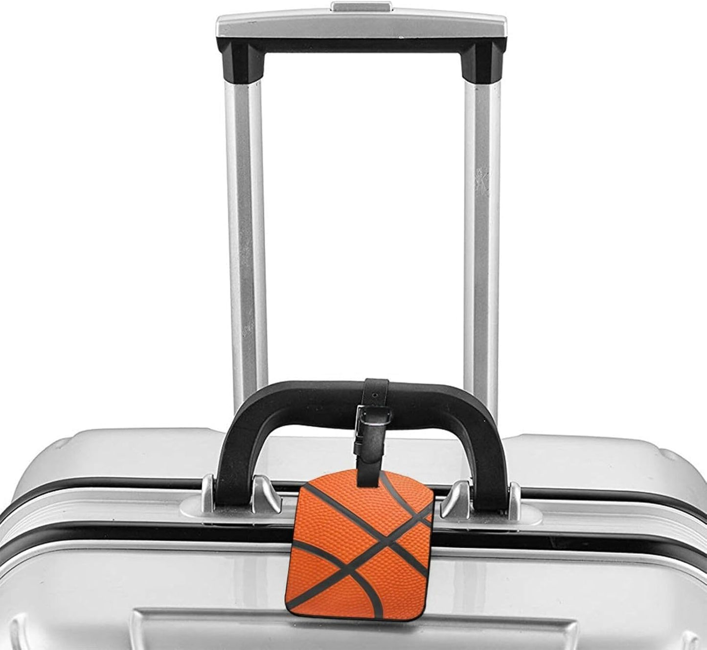 Basketball Line Pattern Luggage Tag for Suitcases, PU Leather Baggage Tags Bag Tags Travel Id Label for Luggage Women Men -1 Piece