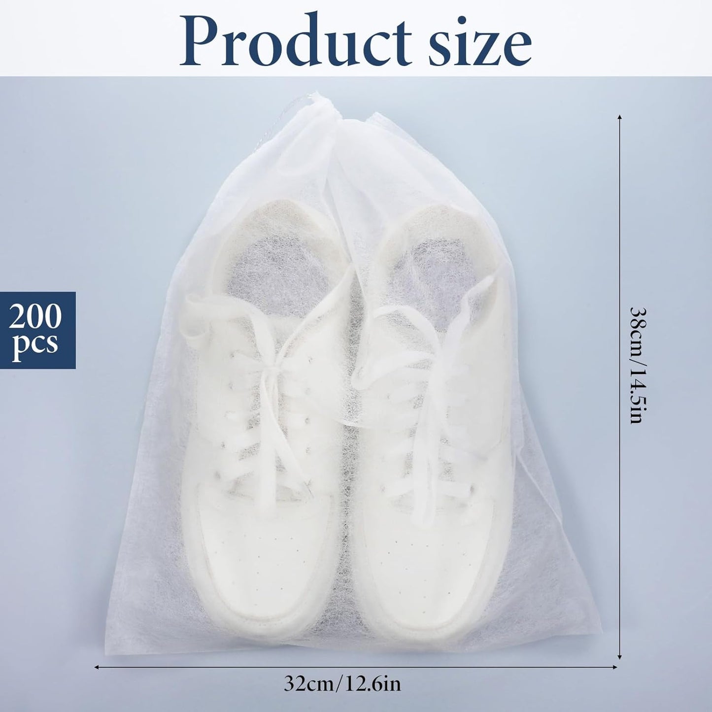 200 Pcs Dust Proof Shoe Bag, 15×12.6 Inch, Breathable Non-woven Cloth Storage Pouch, Breathable Dust Bag with Rope, for Handbag Pouch Purse Shoe Boots Purse Travel Storage