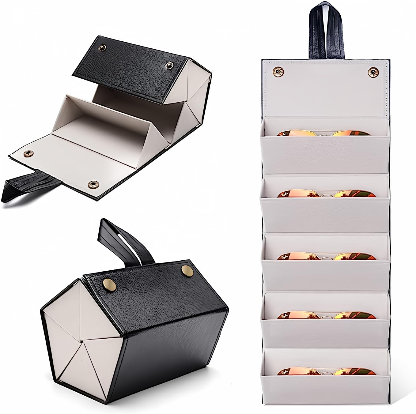 Ticacos Travel Sunglasses Organizer, Sunglasses Travel Case for Multiple Pairs, Multiple Glasses