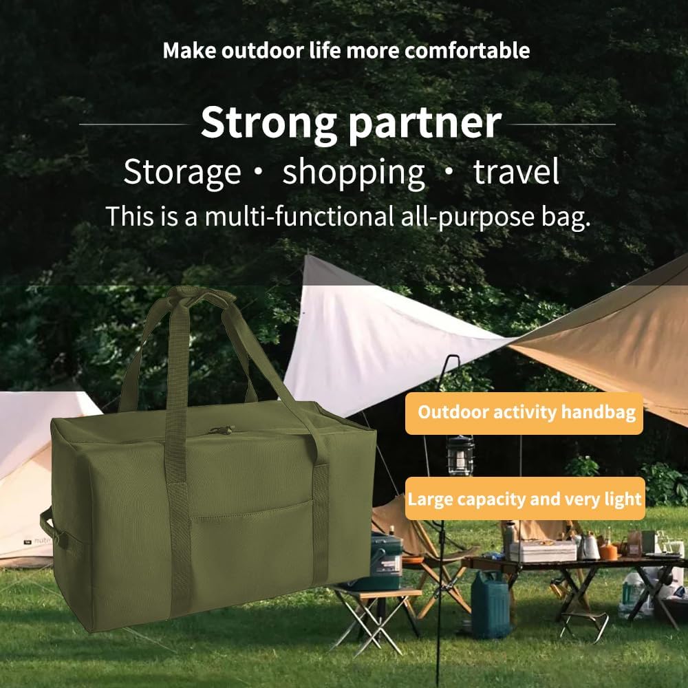 Large Military Duffle Bag Tactical Gear Load Out Bag Camping Storage Utility Tote Deployment Cargo Bag Travel Sports Equipment Duffel Luggage Bag with (Army Green, Medium 25.59"x11.81"x13.78")