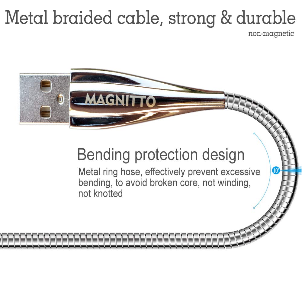 USB Type C Cable, Metal Braided Cord 6ft 2-Pack, Fast Type-C Charger Durable USB-A to USB-C Charging Cable for Samsung Galaxy S21 S20+ S10 S9 S8 A51 Note PS5 Controller Pixel