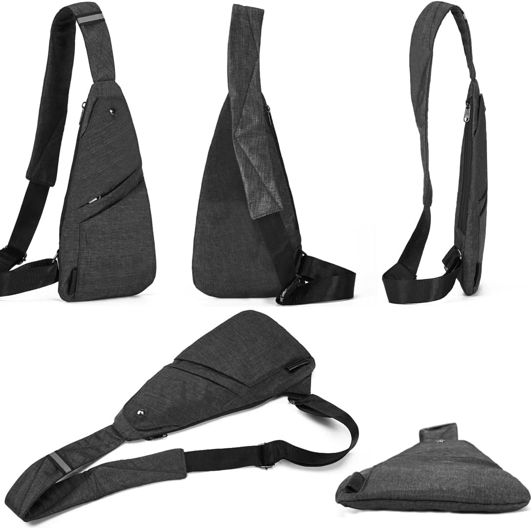 Seoky Rop Slim Sling Bag Small Ultra Thin Water Resistance Crossbody Chest Shoulder Backpack