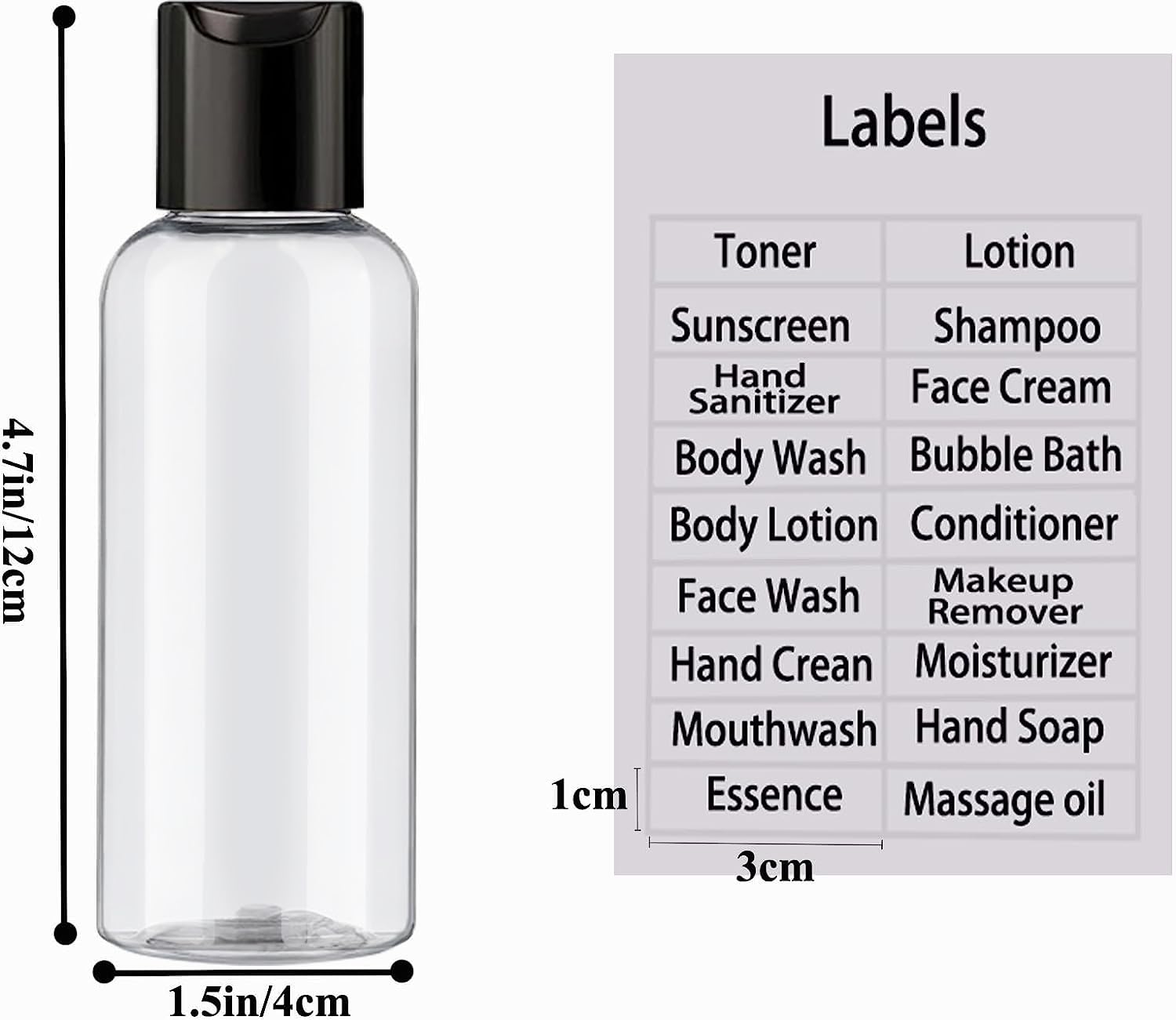 DNSEN 5 Pack 3.4 oz Travel Bottles for Toiletries TSA Approved Leakproof Plastic Empty Travel Size