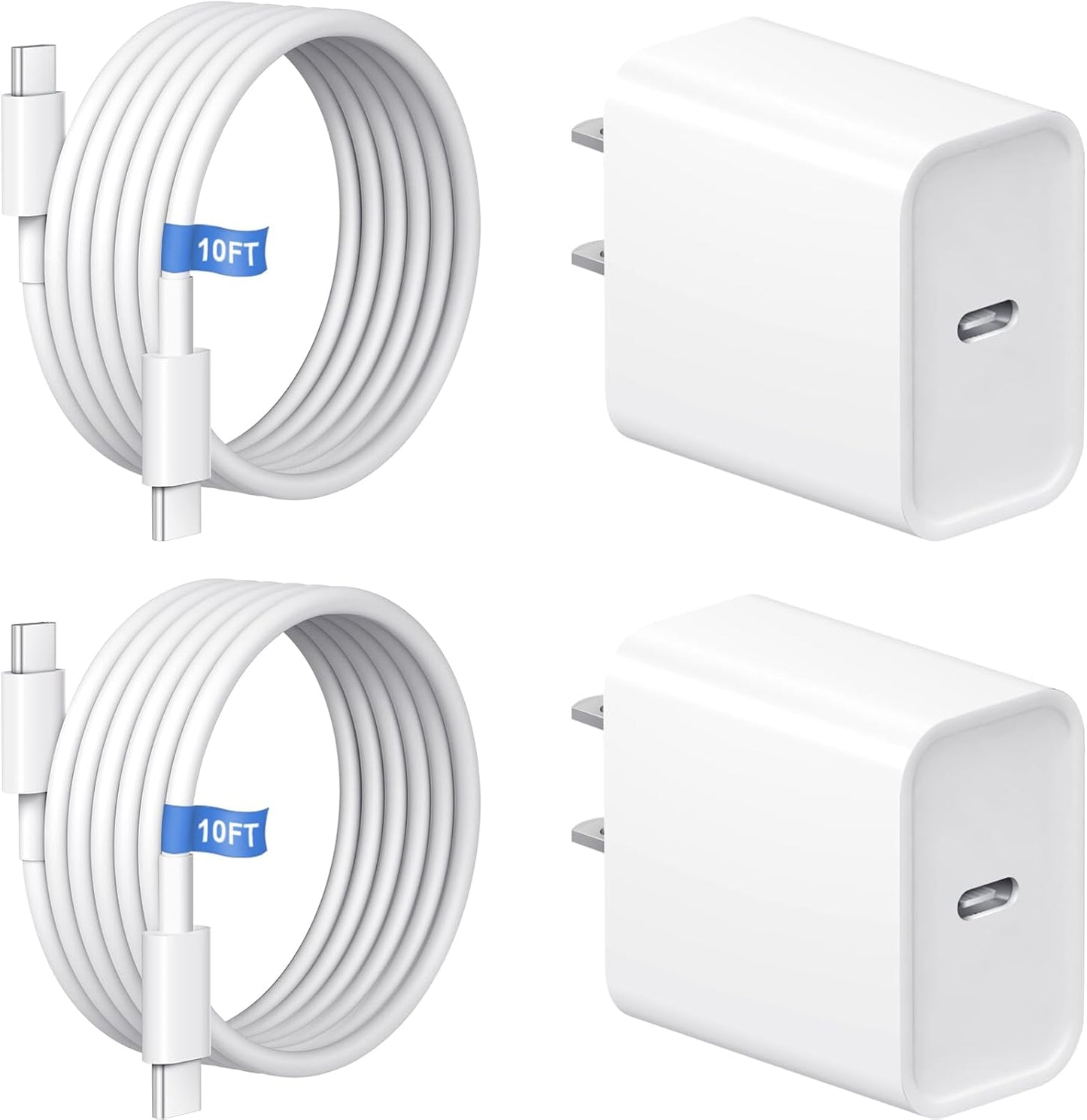 iPhone 17 Charger Fast Charging 20W USB C Charger Block & 10FT Fast Charging Cable Compatible with iPhone 17/17 Air/17 Pro/17 Pro Max/16/15 Series/iPad Pro and More
