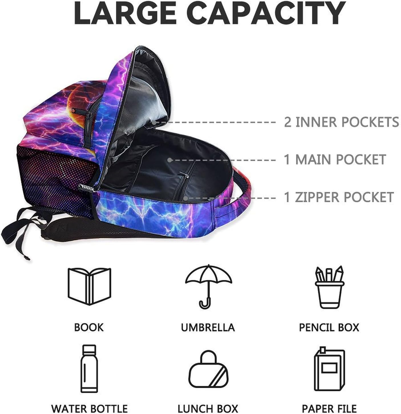 Kids Backpack for School - 17 Inch Cool Football Backpacks for Football Players - Lightweight Boys Bookbag for Middle School, Elementary