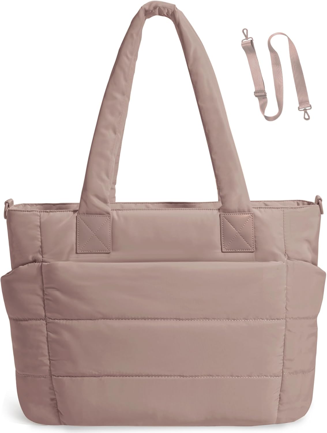 Tote Bag for Women Puffer Tote Bag Large Nurse Bags Shoulder Handbag with Zipper for Work Travel