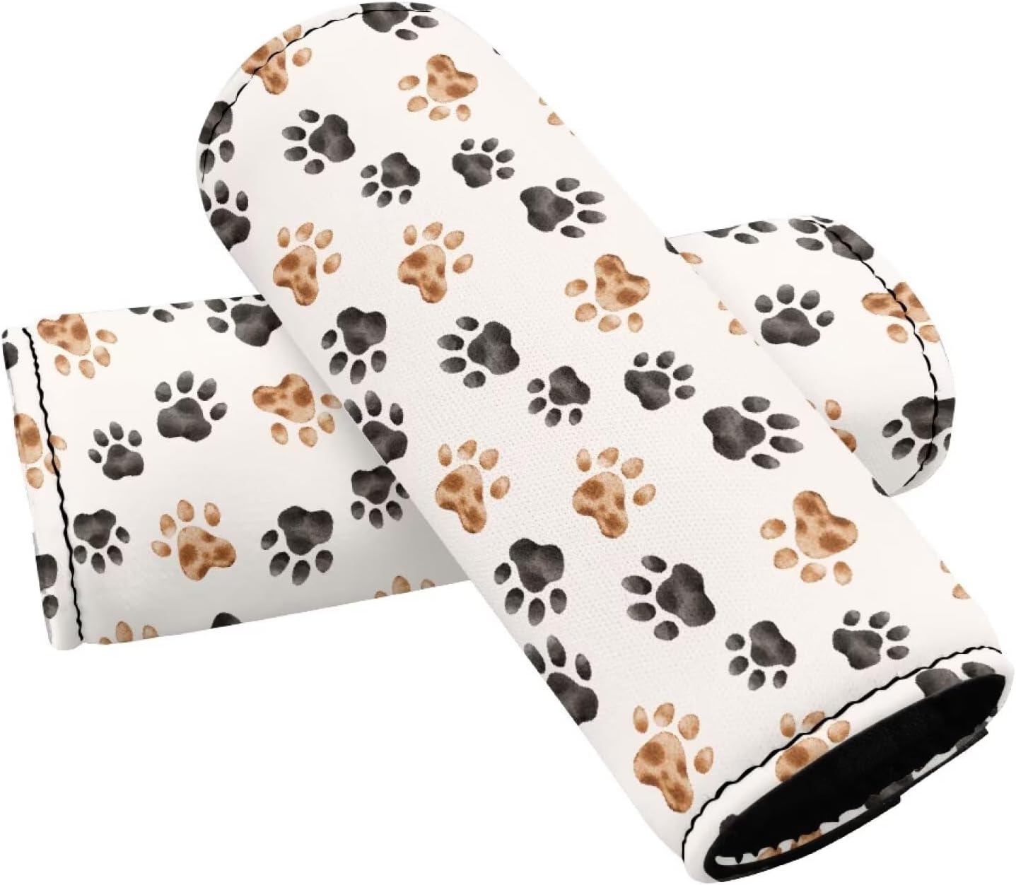 Dog Paw Prints Luggage Handle Wrap Grip Luggage Identifier for Suitcase,2 Pack Portable Travel Accessories Cute Print
