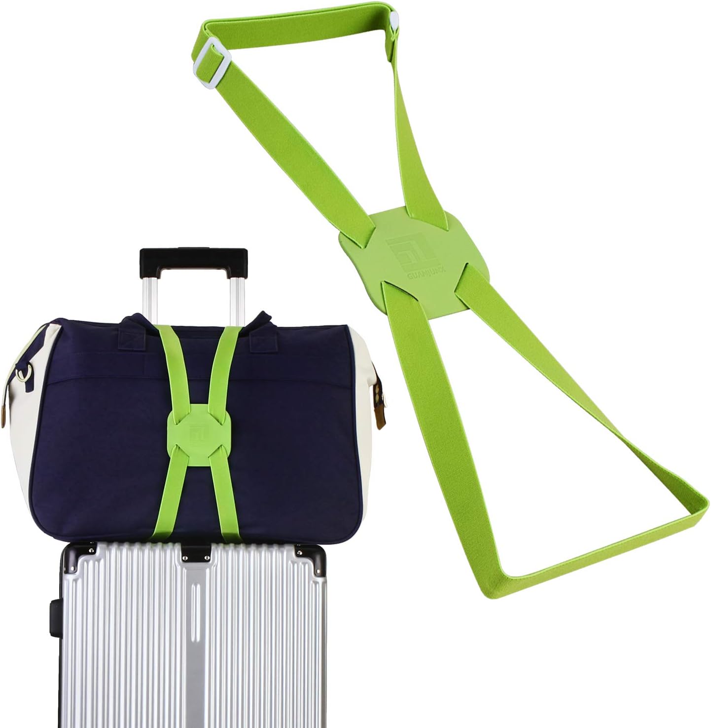 Luggage Straps Bag Bungees for Add a Bag Easy to Travel Suitcase Elastic Strap Belt (Green)
