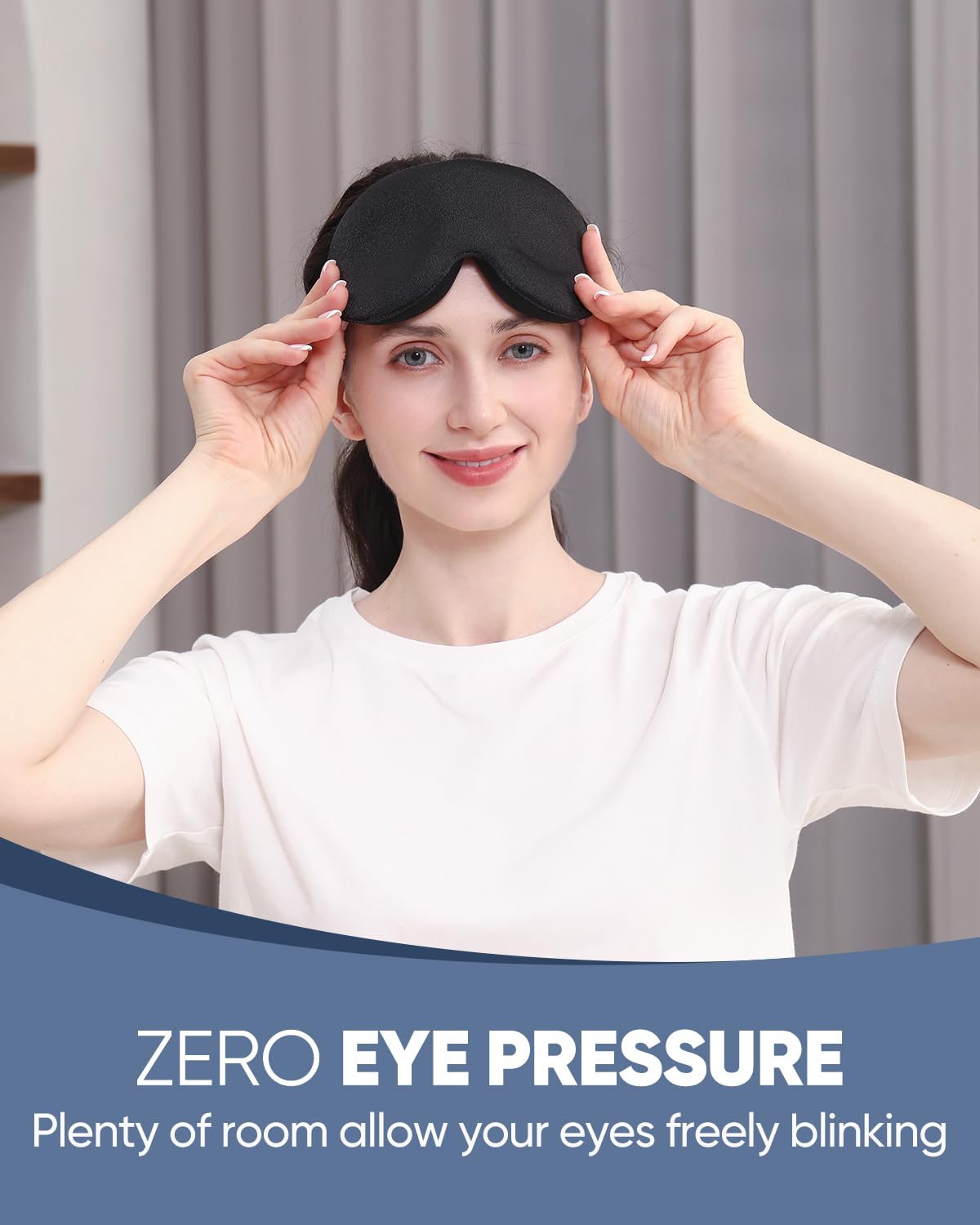MZOO Luxury Sleep Mask for Women Men Patented Light Blocking Design