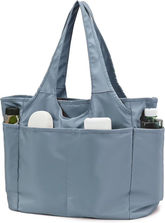 SOYMWIN Tote Bag for Women,Large Tote Bag with Compartments and Multiple Pockets,Quilted Shoulder Bag for Travel Work Sports