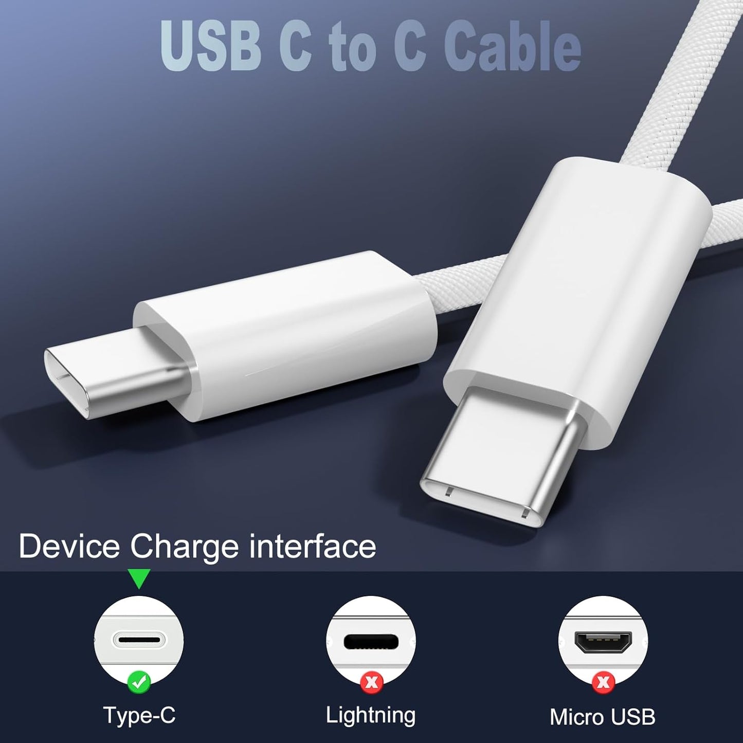 USB C to USB C Cable for iPhone 17/16/15 Pro Max, Type-C 60W Fast Charging Cable, CarPlay Cable Compatible with iPad Pro 13/12.9/11, iPad Air 5/4, Mini 6, Type-C Charger Cable 3FT