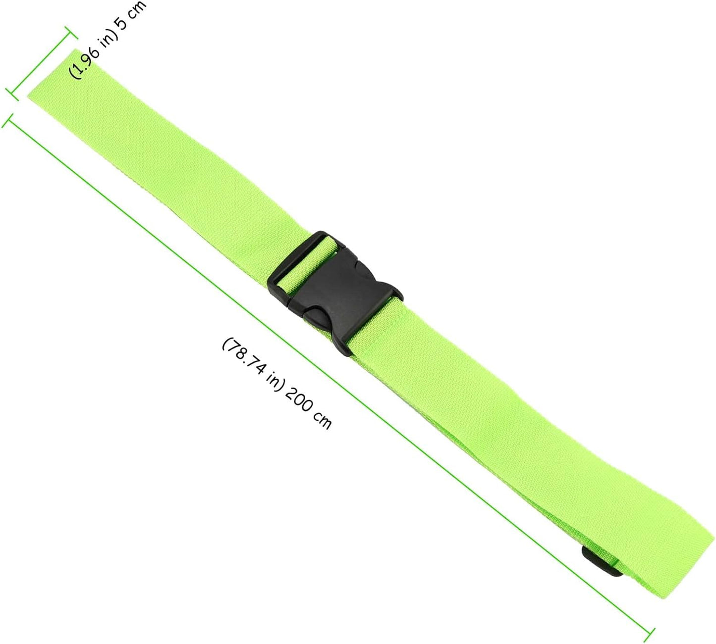 20 Pack 78 x 2 Inches Luggage Straps for Suitcases, Adjustable Suitcase Belts with Quick Release Buckles, Heavy Duty Travel Straps Packing Straps for Luggage, Suitcases, Green