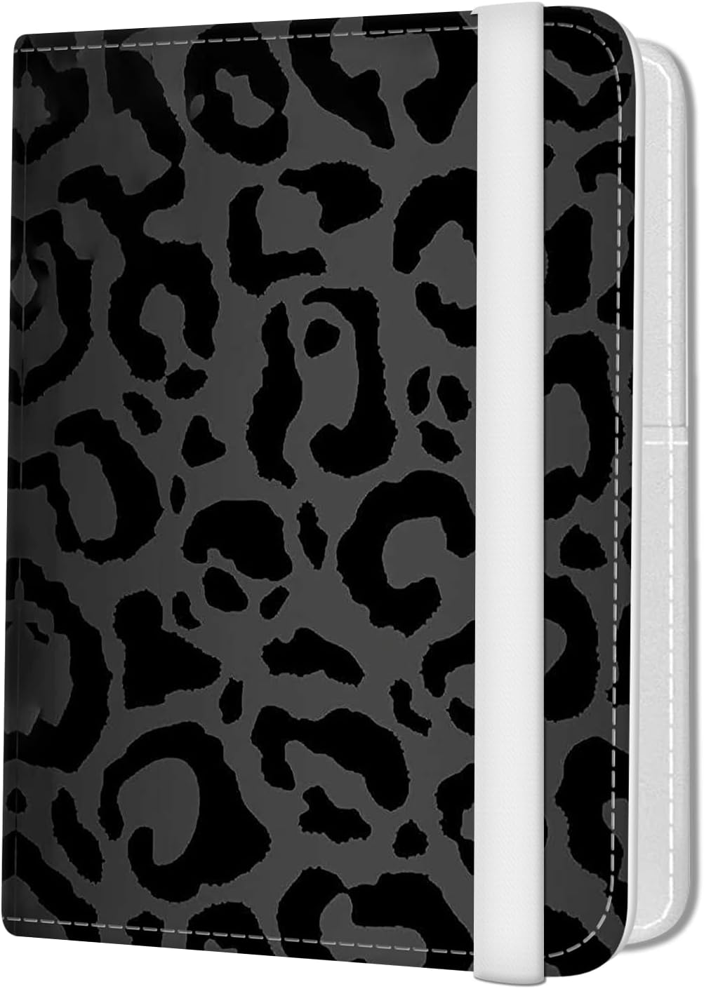 Passport Holder for Travel Essentials, Leather RFID Blocking Passport Wallet Cover Case, Cute Passport Book Holders for Women and Men Luxury Black Leopard