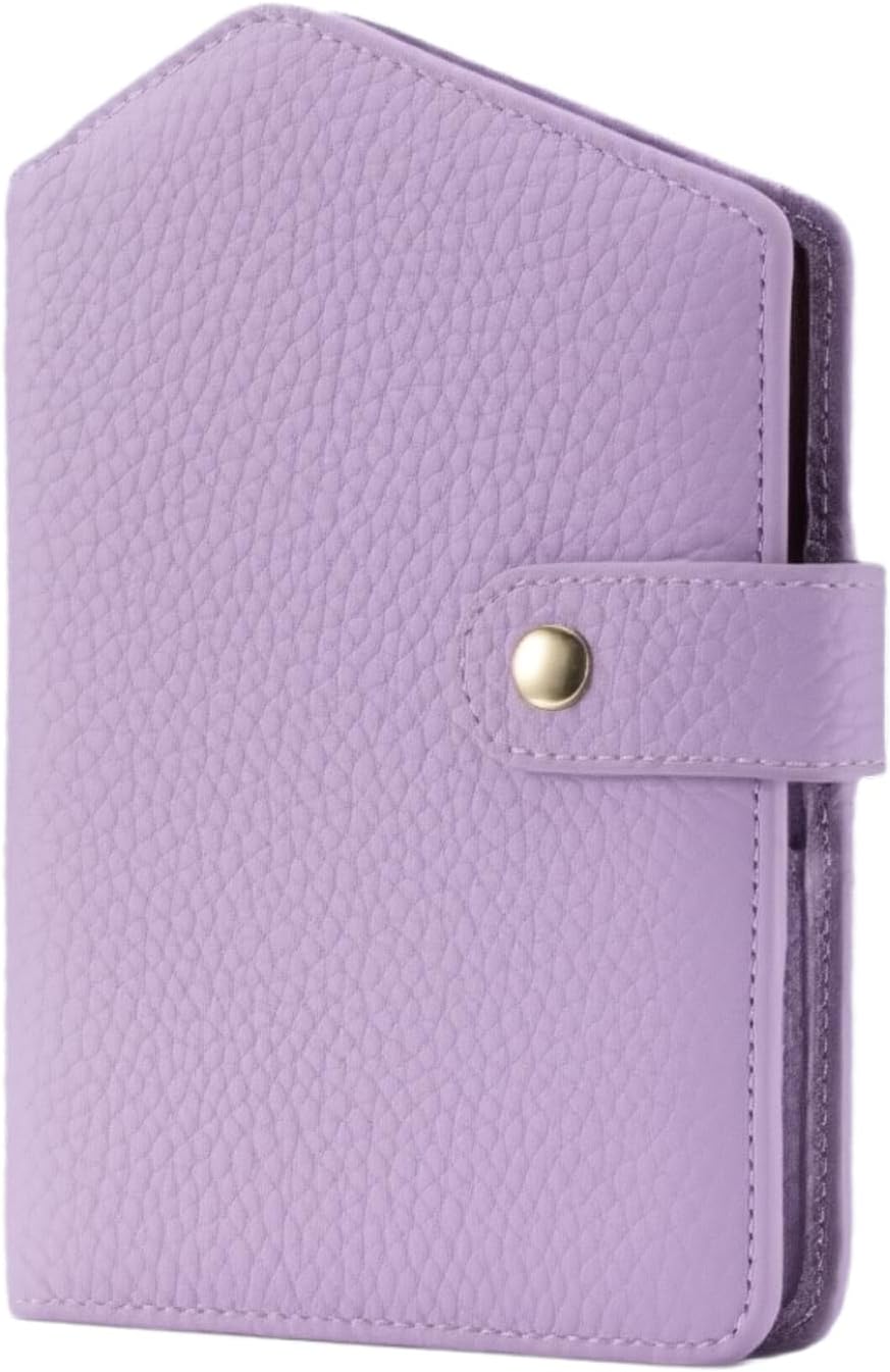 Cute RFID Passport Wallet for Women Leather Slim Passport Holder Travel Wallet Cover with Zipper Coin Purse, Credit Card, Sim and Tticket Slots (Purple)