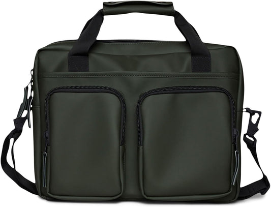 RAINS Texel Tech Bag - Green Waterproof Water Resistant Water Repellent Laptop Bag Unisex Commuter Travel Case 15" Computer Sleeve Tech Organizer - 2 Year Warranty