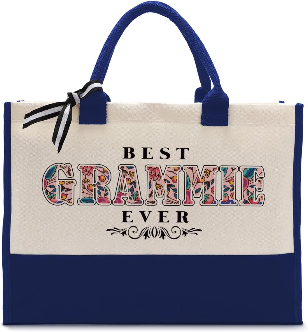 Cotton Canvas Tote Bag for Women, Canvas Tote Bag for Gifting, Tote Bag Gift for Grammi, Best Grammi Ever Gifts Travel Bag, Gifts for Grammi Beach Canvas Tote, Grammi Gift for Birthday Mother's Day C1