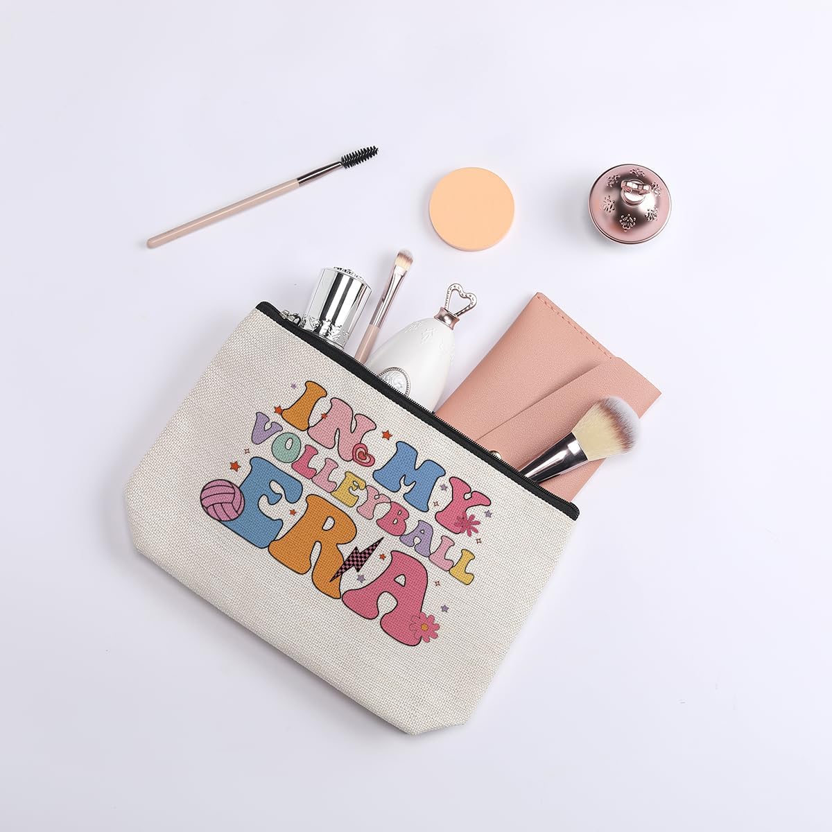 Volleyball Inspirational Gifts for Women In My Volleyball Era Makeup Bag Cosmetic Bag Volleyball Stuff Gifts for Teen Girls Volleyball Players Teams Birthday Gifts for Best Friend BFF Bestie Her