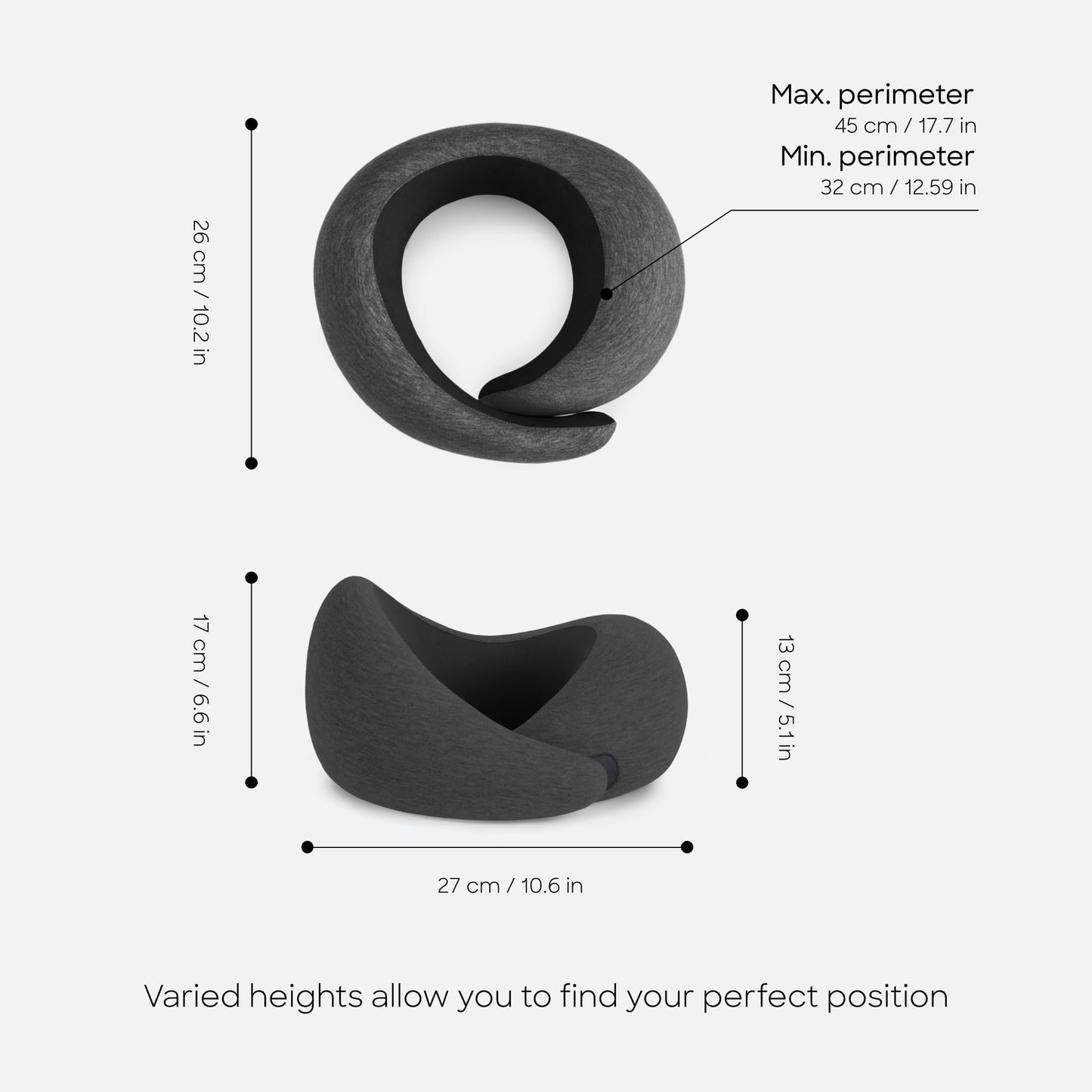 Ostrichpillow GO Travel Pillow, 360° Memory Foam Support, Soft & Washable