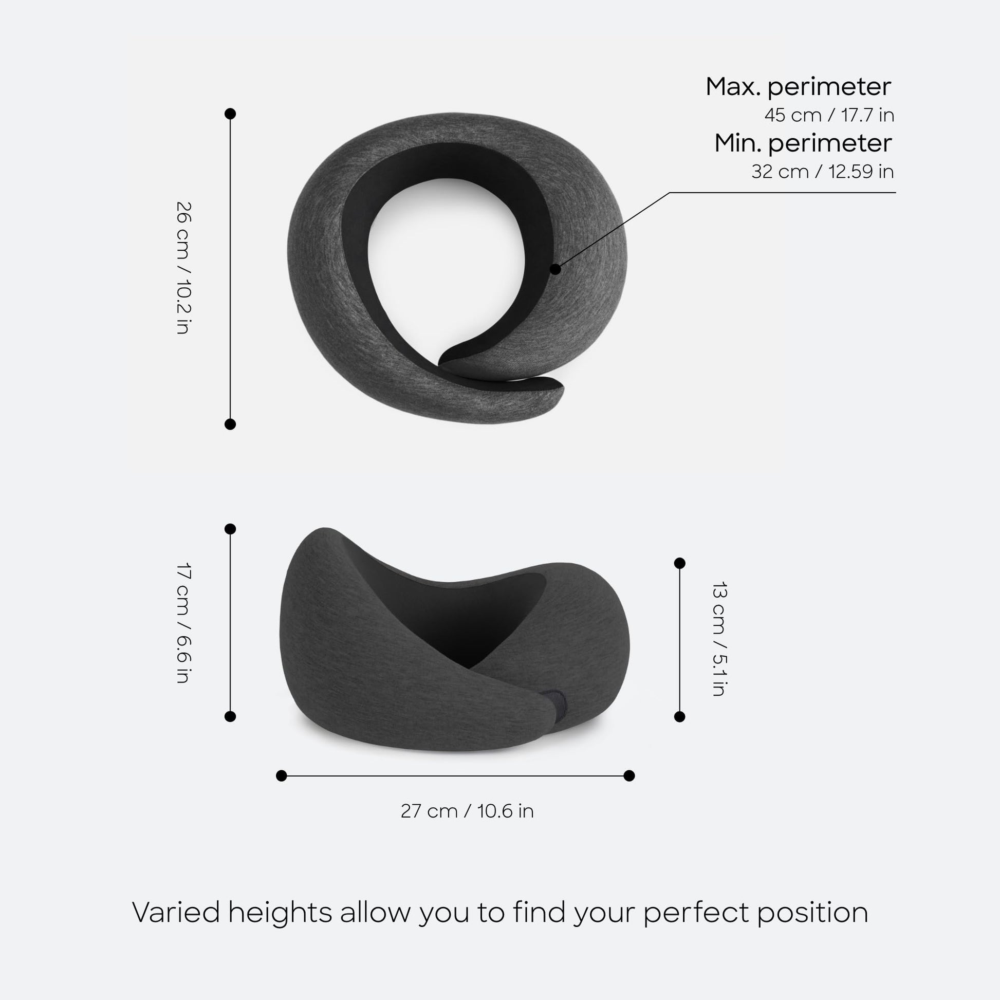 Ostrichpillow GO Travel Pillow, 360° Memory Foam Support, Soft & Washable