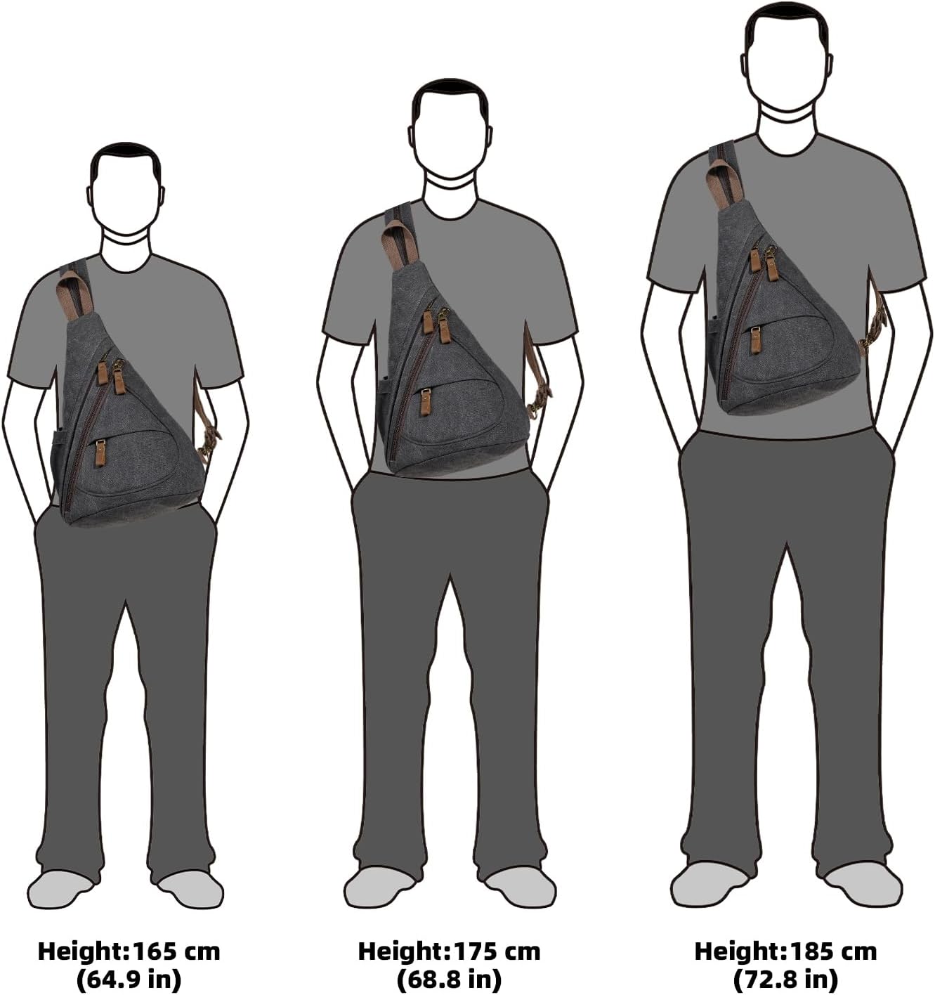 KL928 Canvas Sling Bag - Small Crossbody Backpack Shoulder Casual Daypack Rucksack for Men