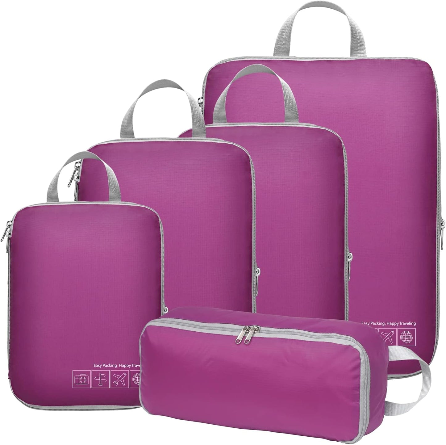 Cambond Compression Packing Cubes for Travel Women - Travel Bags Luggage Organizers Travel Essentials Compression Cubes for Travel Carry on Suitcases Organizer