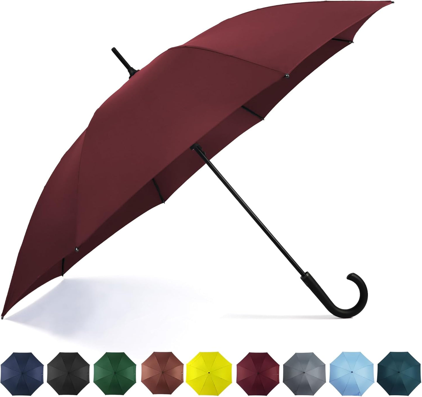 SoulRain 50 Inch Large Stick Umbrella Windproof Automatic Open Oversized J Handle Umbrellas for Men and Women Unbreakable Strong Travel Golf Umbrella