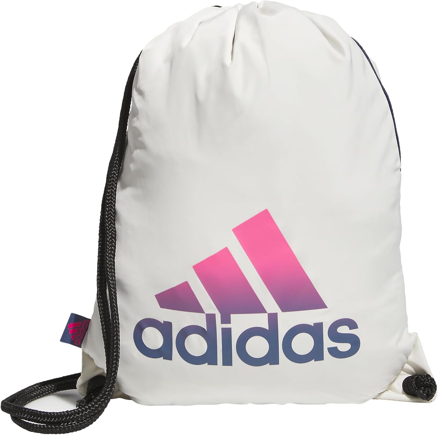 adidas Ready Sackpack – Drawstring Backpack Lightweight Small Gym Bag, Off White/Pulse Magenta Pink/Preloved Ink Blue/1.0, One Size