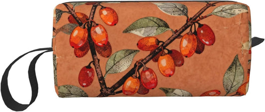 Dogwood Berries Makeup Bag Organizer Compact & Durable Berry Travel Cosmetic Bag Oxford Fabric Impact-Resistant Multi-Purpose Storage Perfect for Travel, Gym, Daily Use