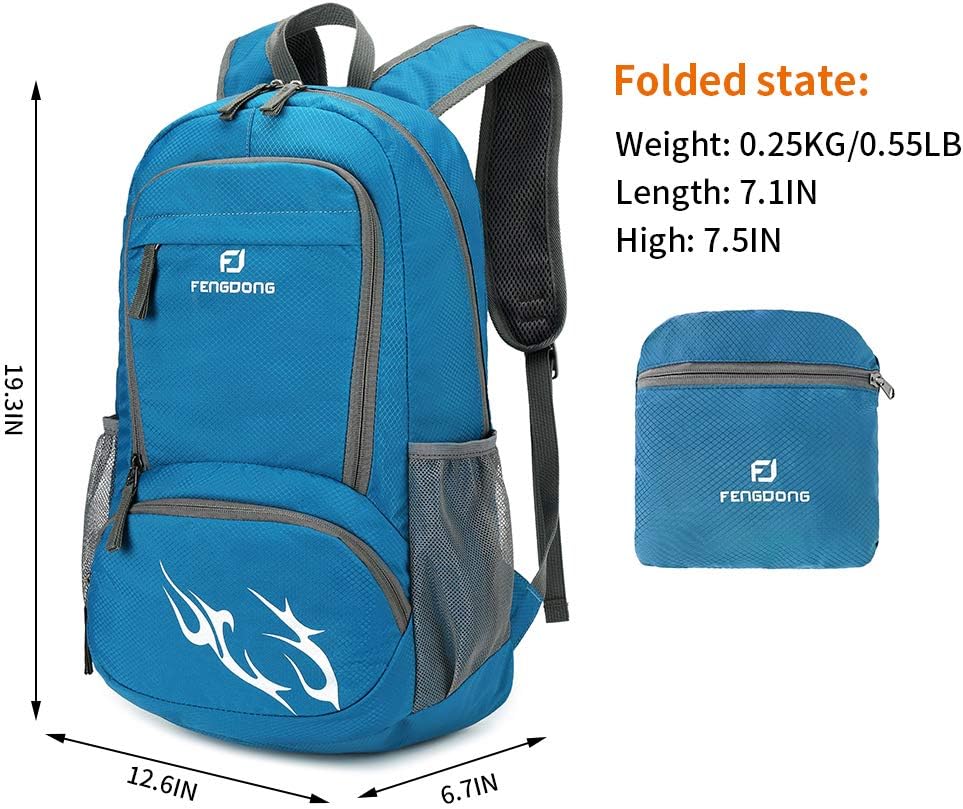 FENGDONG 35L Lightweight Foldable Waterproof Packable Travel Small Hiking Backpack Daypack for men women