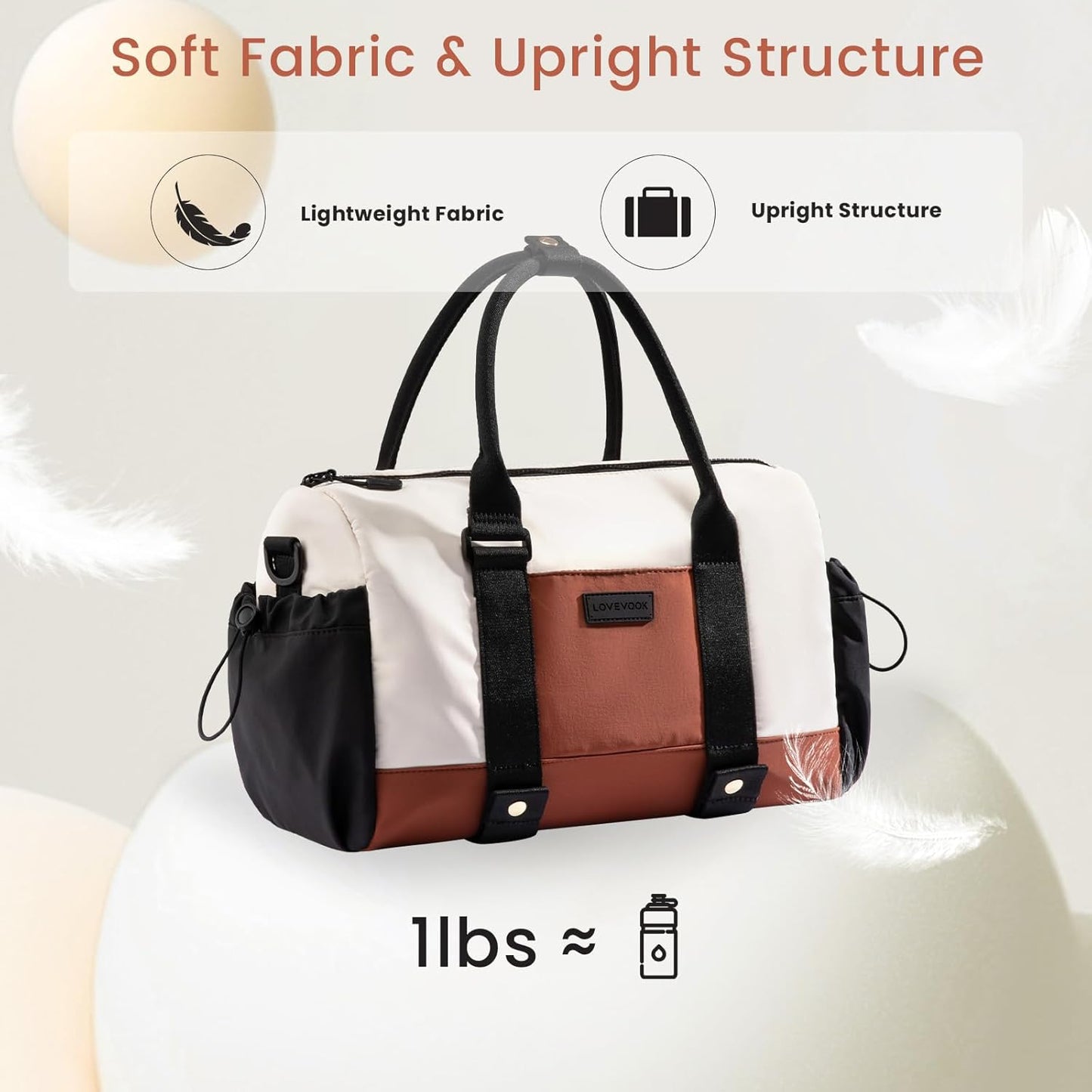LOVEVOOK Small Gym Bag for Women with Yoga mat Holder, Mini Duffle Bag for Travel with Wet Pocket