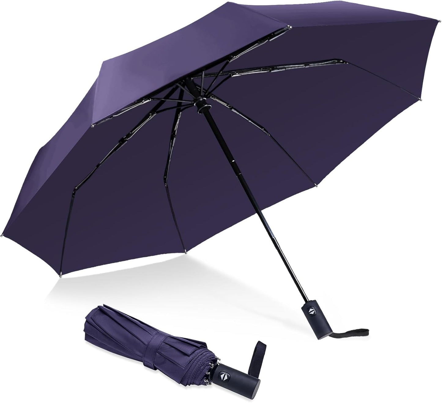 Travel Essentials Umbrella Windproof Compact Collapsible Light, Automatic, Strong and Portable, Wind Resistant Folding Small Umbrella for Rain