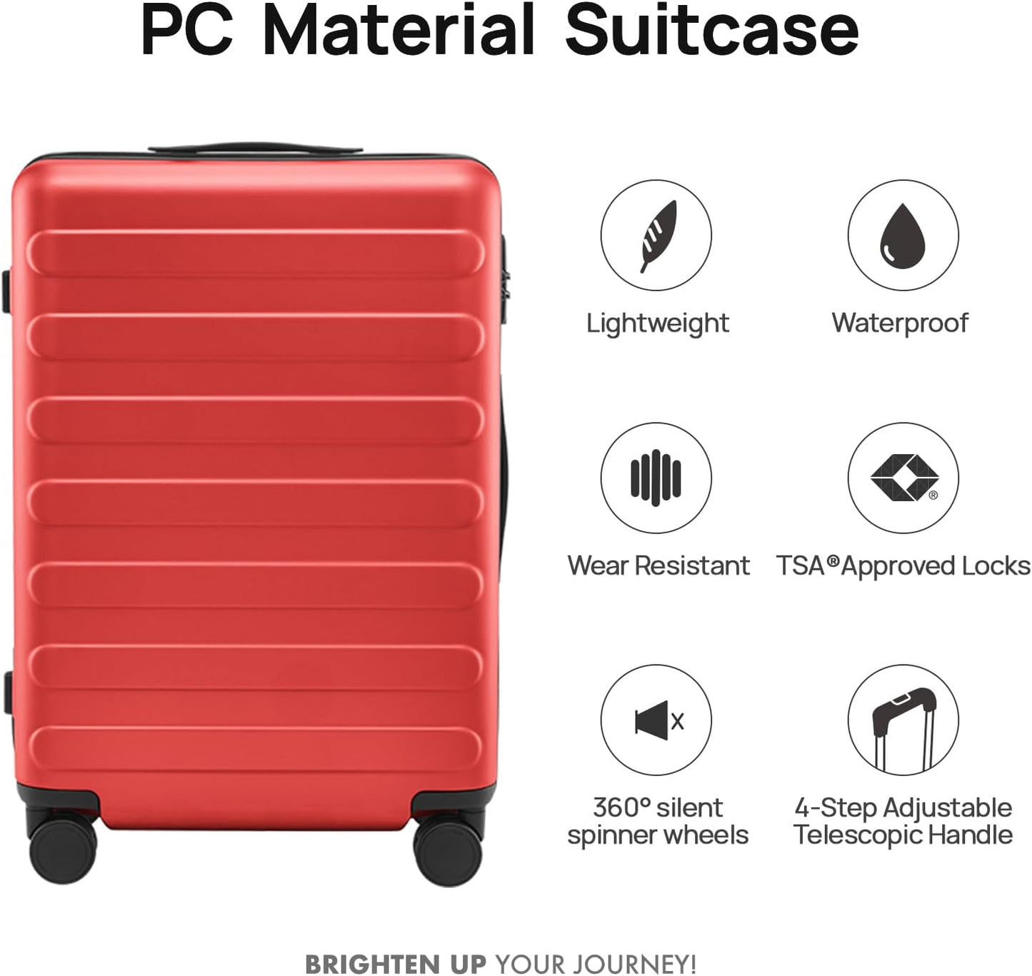 NINETYGO Large Checked Luggage 28 Inch, Checking In Luggage with Smooth Spinner Wheels