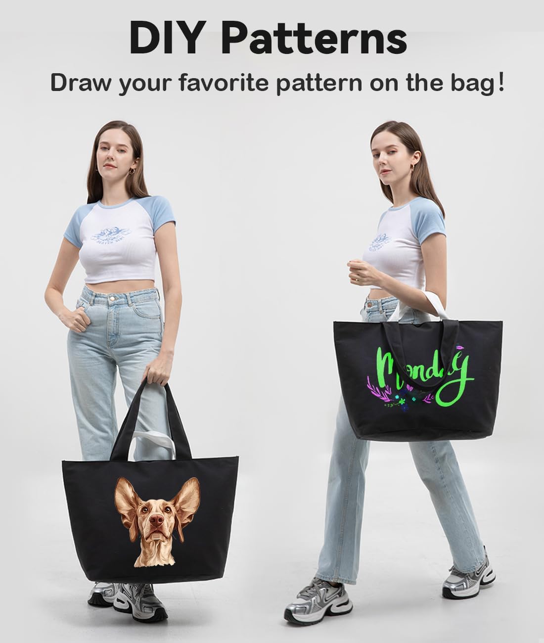 22'' 50L Large Canvas Bag, Extra Large Tote Bag for Women, Overnight Bags for Travel