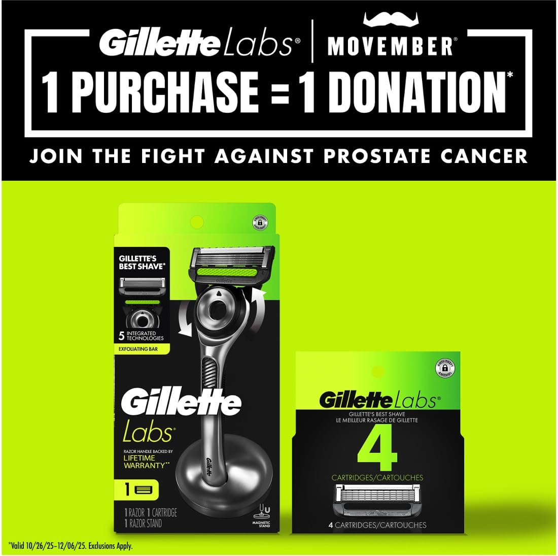 GilletteLabs With Exfoliating Bar Shaving Razor For Men, 1 Handle, 3 Blade Refills, Includes Travel Case for Convenient Storage On The Go