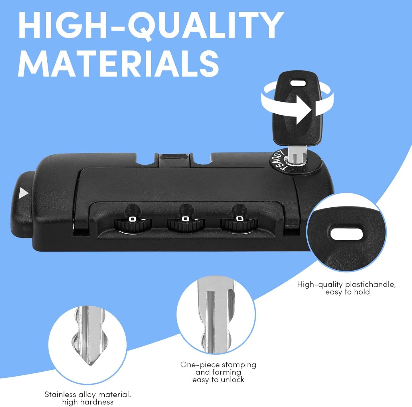 TSA Key，Travel Sentry Approved 007 002 Universal Lock Key Master Suitcase Keys with for Forgotten Password Combinations of Luggage Locks Password Combination Forgetting Solution (Two Random Colors)