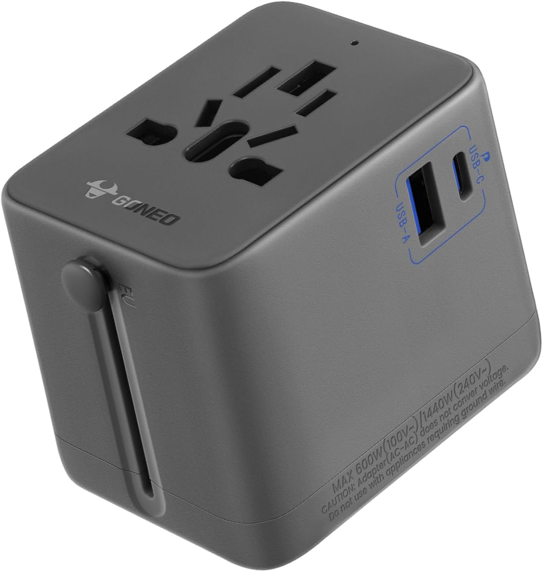 Universal Travel Adapter, European Travel Plug Adapter (6A 20W), International Power Adapter with USB C USB A Type A and AC Outlet for US EU UK Australia Japan Thailand (Type C/G/A/I)