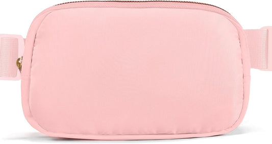 Belt Bag Zipper Fanny Pack Crossbody Bags for Women,Fashion Nylon Waist Packs, Water Repellent Two Way wear with Adjustable Strap Gifts for Teenage Girls Women Men(pink)