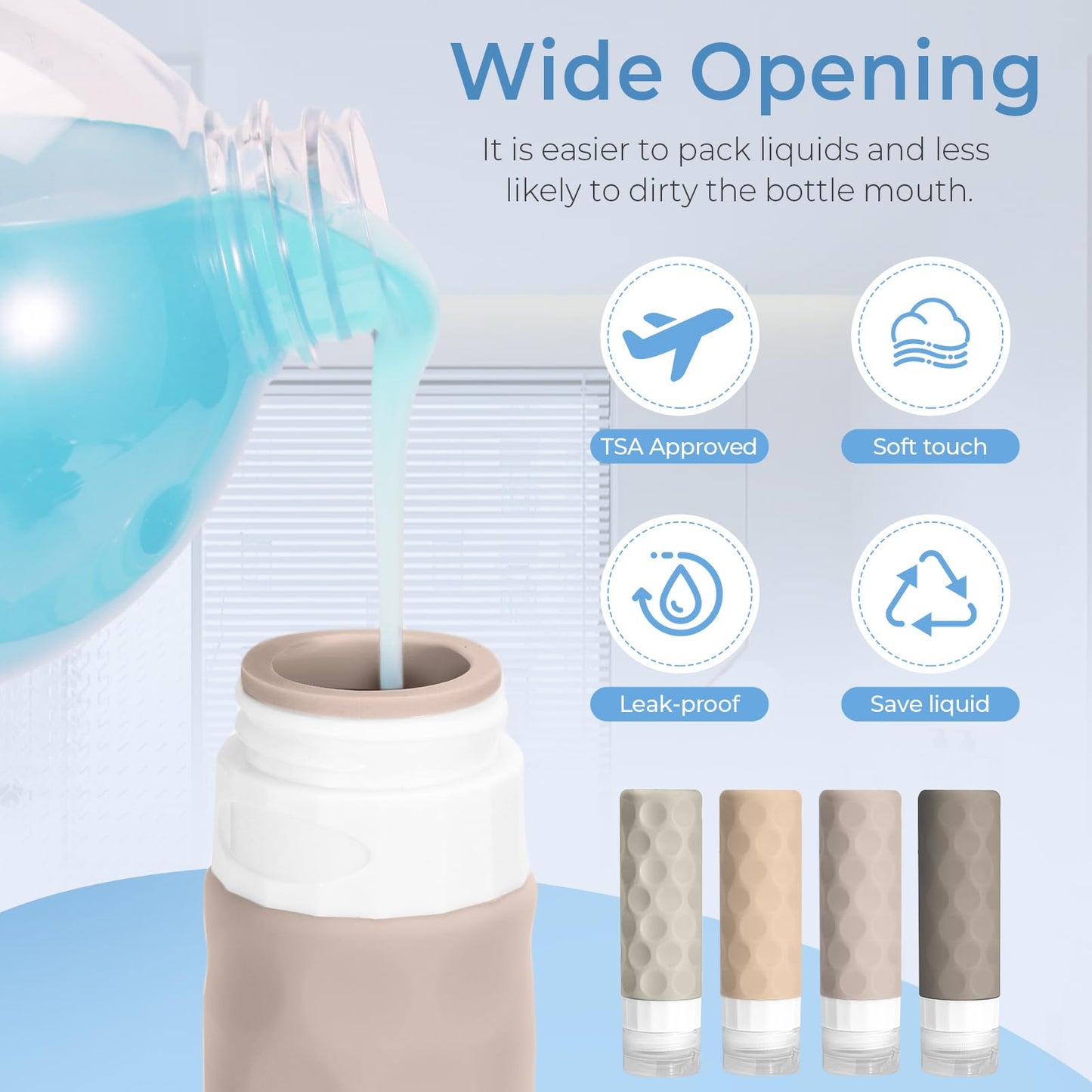Silevoler 16pack Travel Bottles for Toiletries, TSA Approved Travel Size Containers Set, Leak Proof