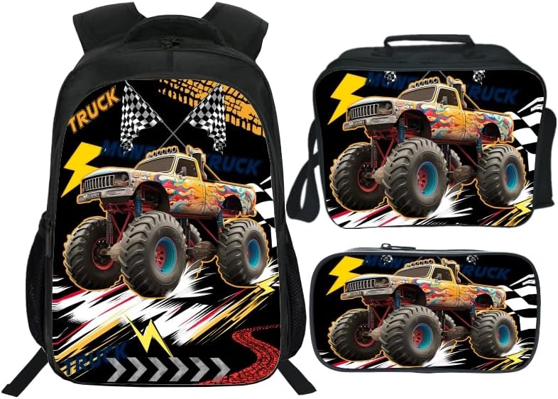School Backpack Set for Girls Boys 3-in-1 Kids Teens Elementary Middle School Bookbag with Lunch Bag Pencil Case