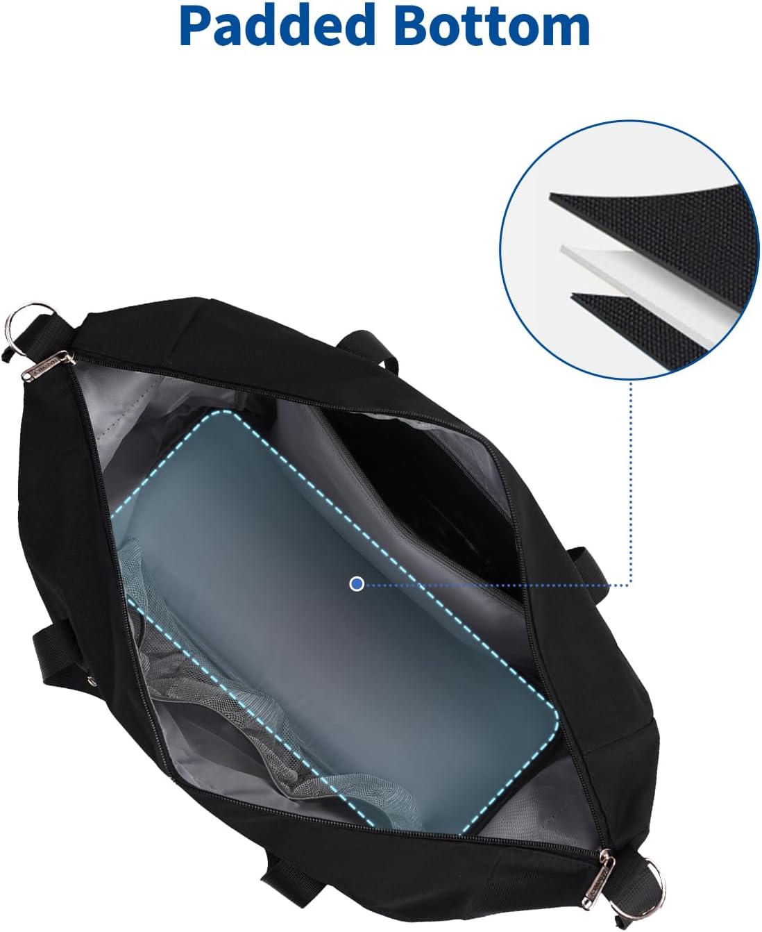 Narwey For Spirit Airlines Personal Item Bag 18x14x8 Foldable Duffle Bag for Travel Packable Duffel Bag for Traveling Carry on Bag for Airplanes Underseat with Wet Pocket for Women and Men (Black)