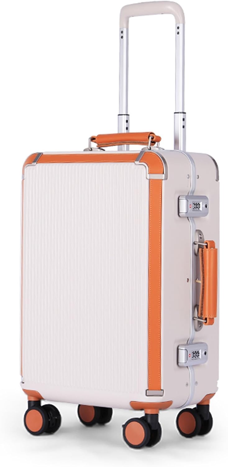 feilario 20in Hardshell Carry-On Luggage, Aluminum Frame Zipperless Suitcase with Brake Wheels
