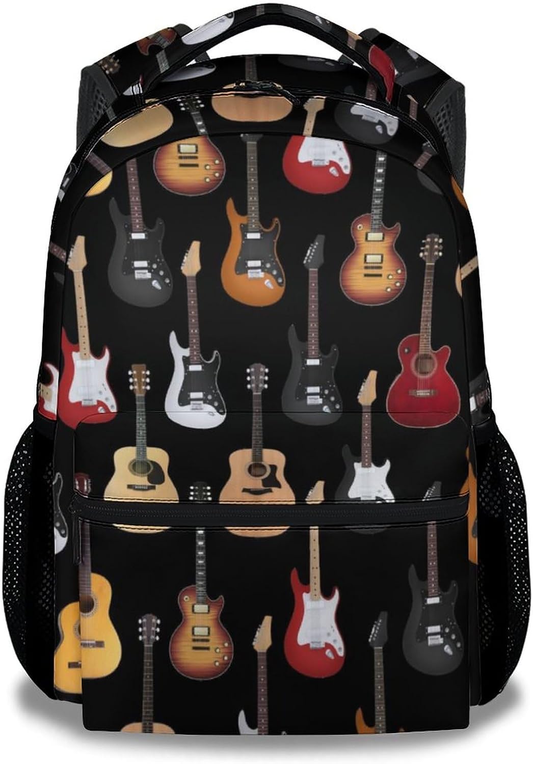 Mercuryelf Guitar Backpack for Girls & Boys - 16 Inch Black Backpacks for School - Popular Lightweight Bookbag for Kids