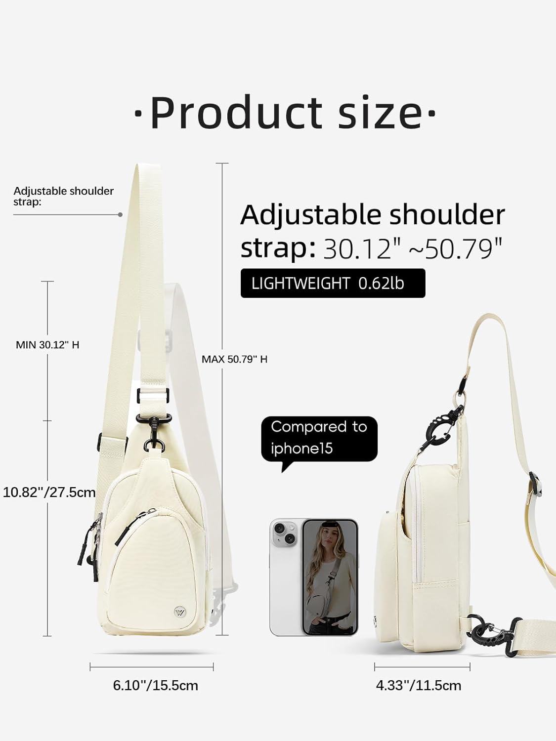WESTBRONCO Small Sling Bag for Women Nylon Crossbody Sling Backpck Lightweight for Travel Casual Daily