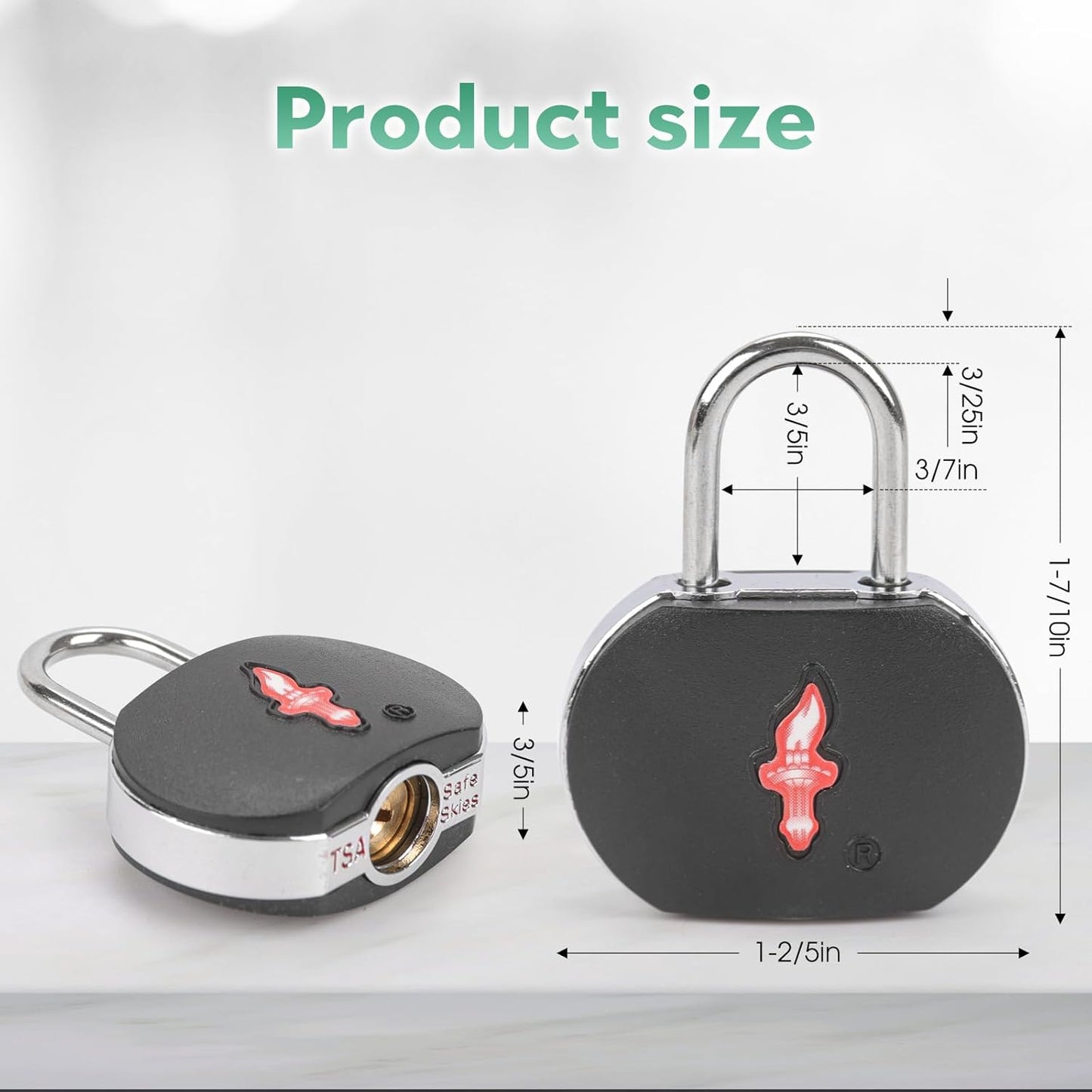 TSA Approved Luggage Locks 3 Pack with Luggage Tags | 6 Keys, Black Travel Lock Bundle - Solid Brass Core & Rubber Armor Padlocks for Suitcases, Backpacks (TSA Certified)