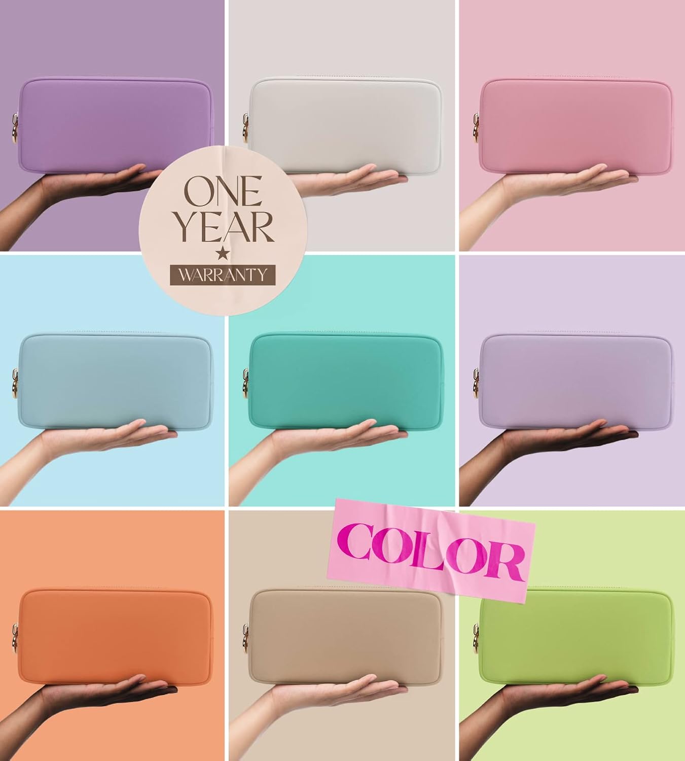 Embla Makeup Bag Travel Cosmetics Pouch and Toiletry Bag, Nylon Zipper Pouch Purse, Cute Make Up
