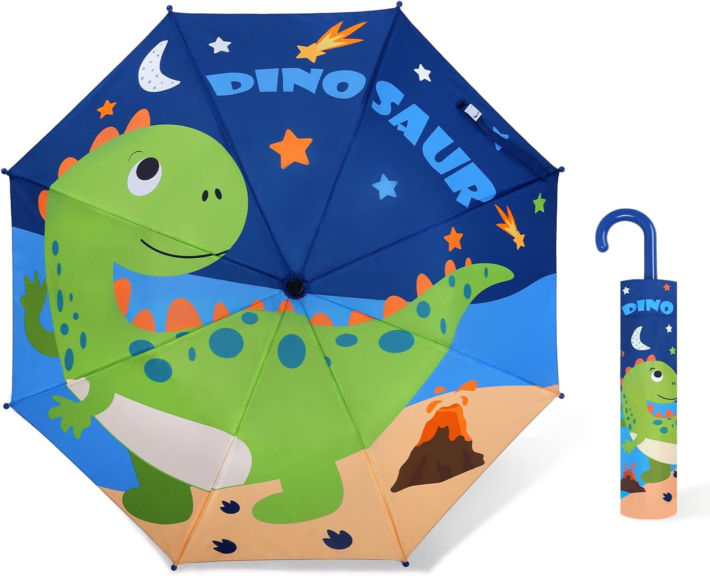 Kids Umbrella, Safety Windproof Umbrella with Easy-Grip Hook Handle for Toddler Girls and Boys