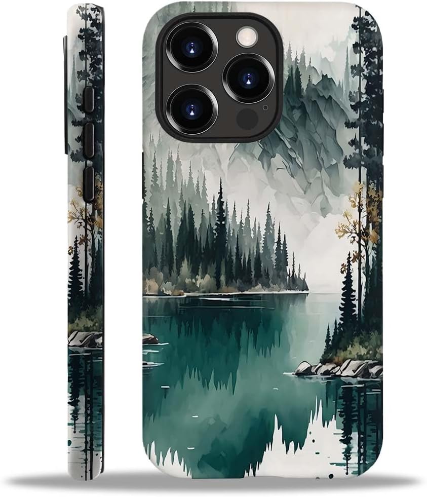 SEized Case Compatible with for iPhone 15 Pro,Mountain Forest Landscape Phone Case for Girl Women Boy Men,Durable Protection Case for iPhone 15 Pro