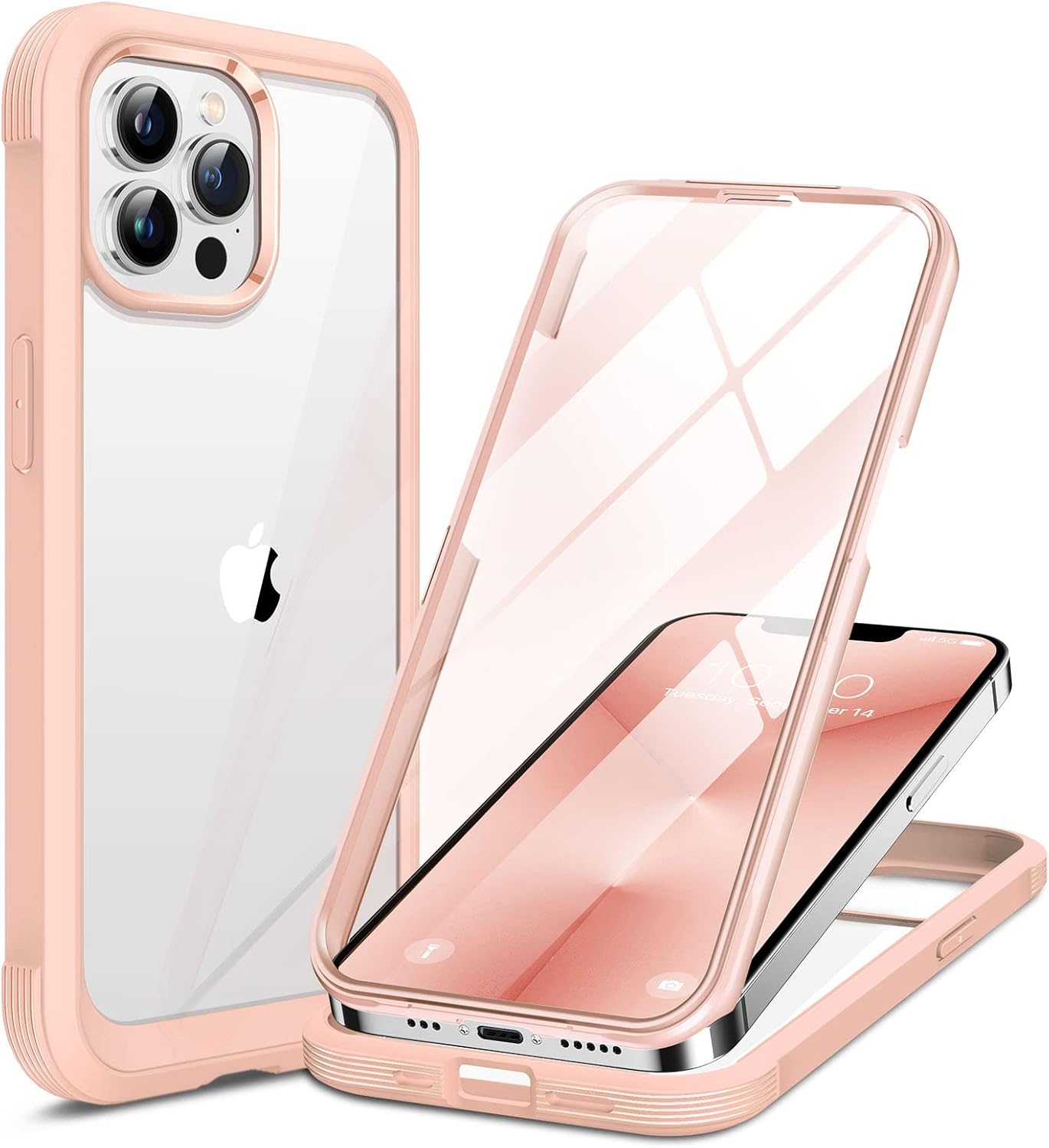 Miracase Glass Case for iPhone 13 Pro Max 6.7 inch, Upgrade Full-Body Clear Bumper Case with
