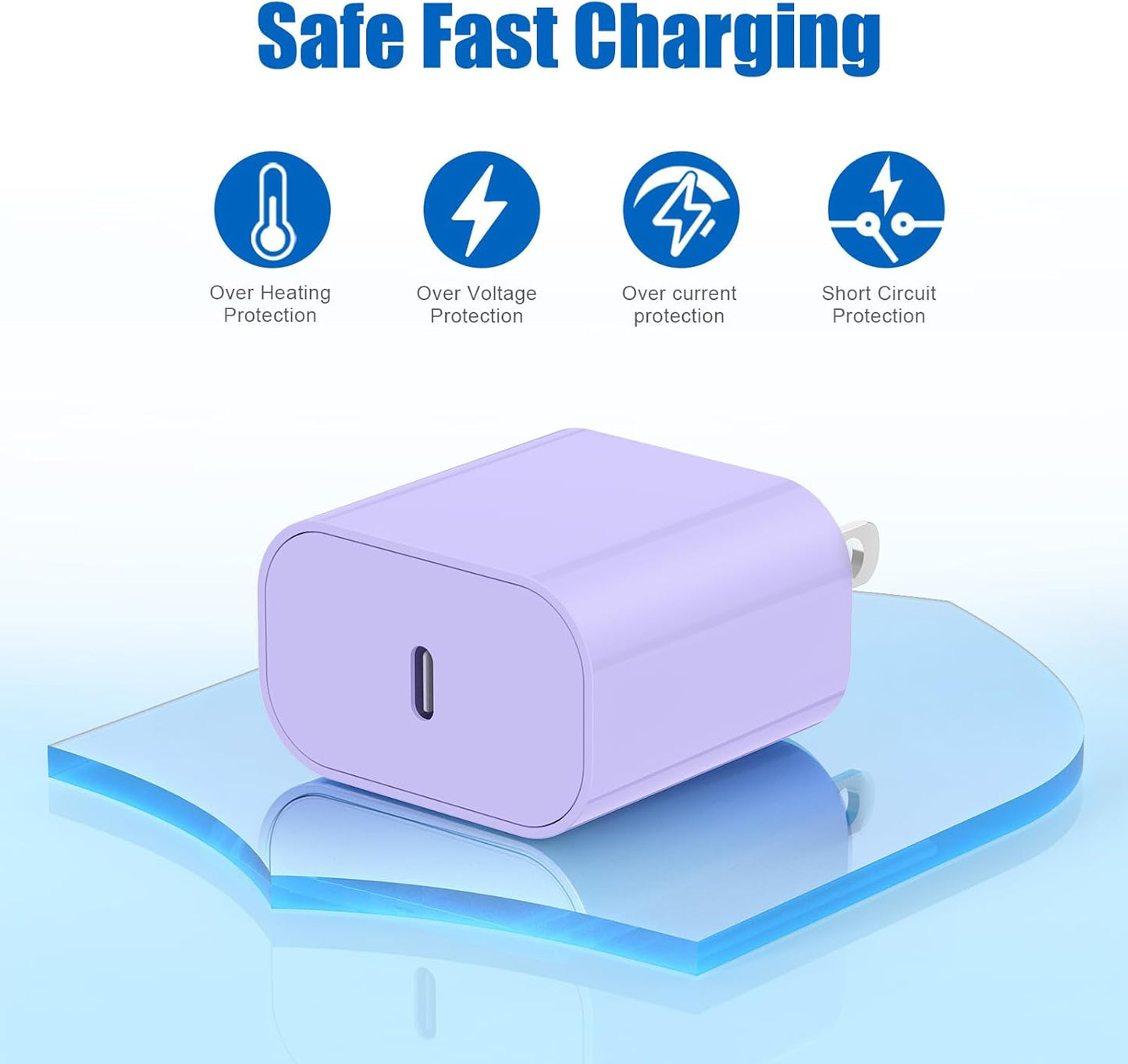 iPhone 17 16 15 Fast Charger Block and 10ft Type C to C Cable Cord Long, 20W USB C Charging Plug for Apple iPhone 17 Pro Max/17 Air/16 Pro Max/16/15 Pro/15 Plus/iPad Mini,Wall Power Adapter Cube Brick