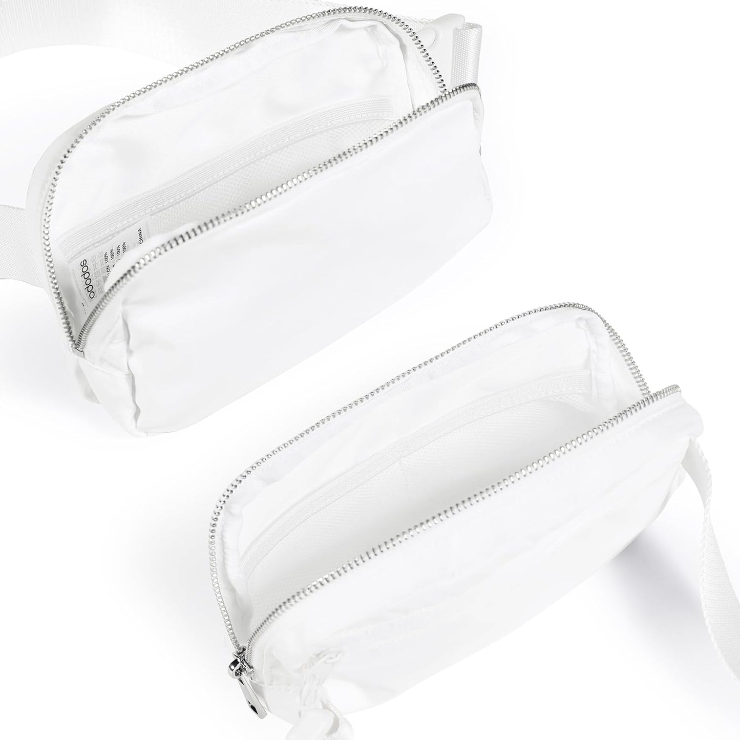 ODODOS Unisex Mini Belt Bag with Adjustable Strap Small Fanny Pack for Workout Running Traveling Hiking, White
